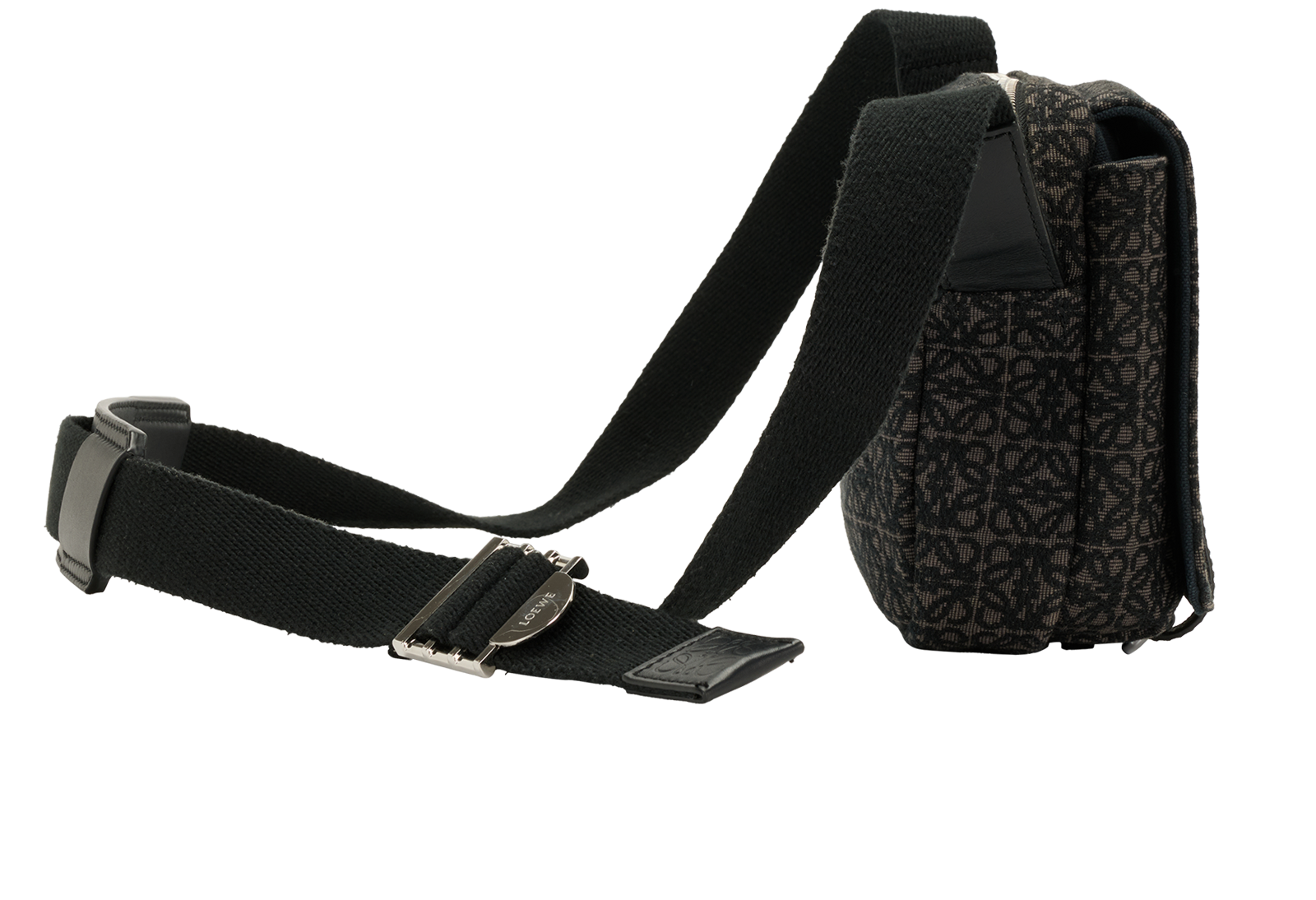 XS Anagram Military Messenger, &pound;750, Handbags, Black, Canvas, Side view